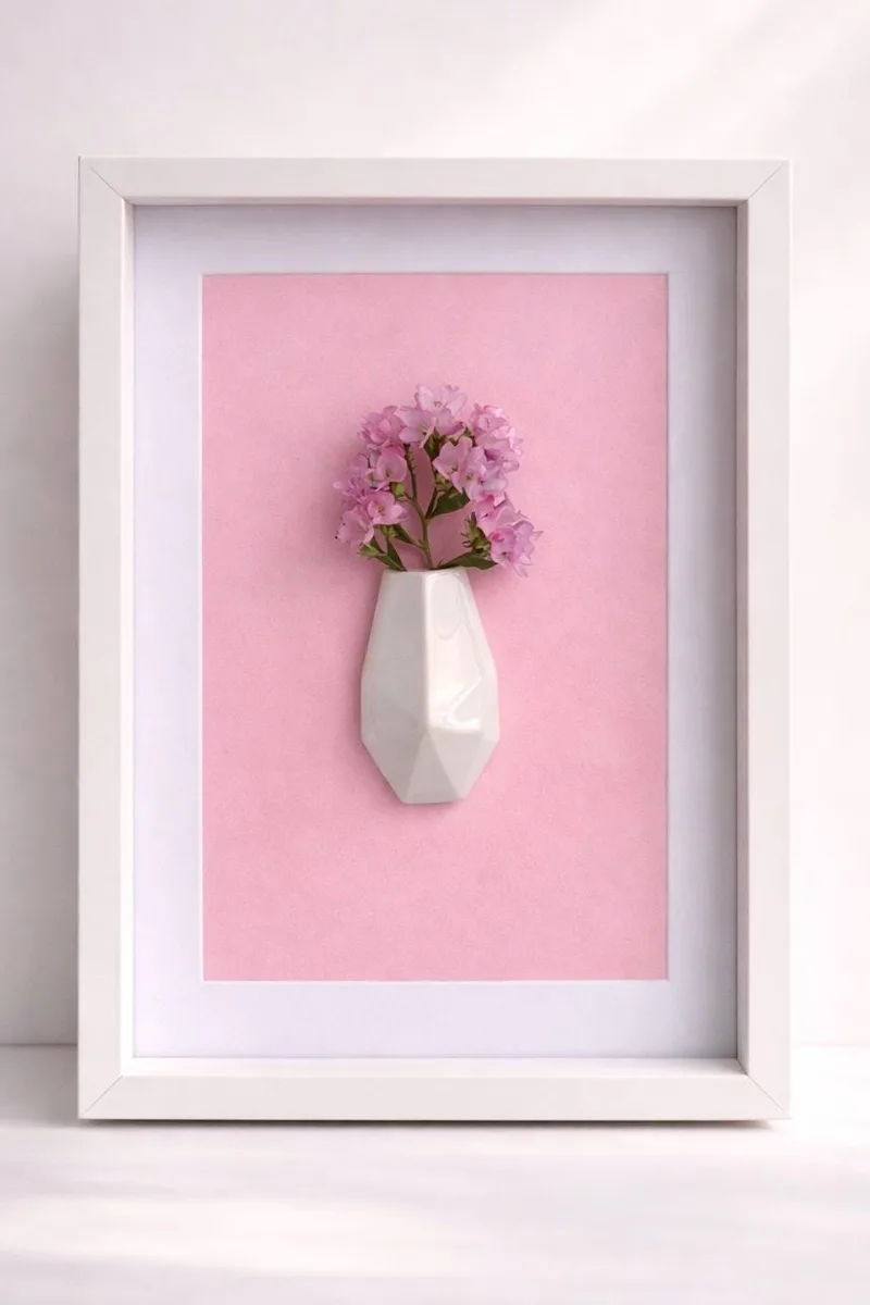 Framed geometric vase